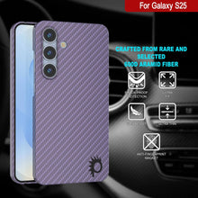 Load image into Gallery viewer, Punkcase Galaxy S25 Carbon Fiber Case [AramidShield Series] Ultra Slim &amp; Light Kevlar [Lilac]
