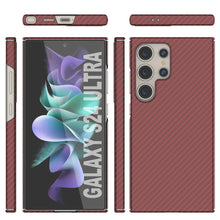 Load image into Gallery viewer, Galaxy S24 Ultra Case, Punkcase CarbonShield, Heavy Duty &amp; Ultra Thin Cover [shockproof][non slip] [Red]
