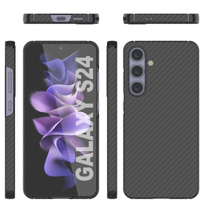 Galaxy S24 Case, Punkcase CarbonShield, Heavy Duty & Ultra Thin Cover [shockproof][non slip] [Black]