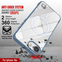 Load image into Gallery viewer, Punkcase iPhone 16e Magnetic Wireless Charging Case [ClearMag Series][Navy]
