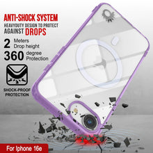 Load image into Gallery viewer, Punkcase iPhone 16e Magnetic Wireless Charging Case [ClearMag Series][Purple]
