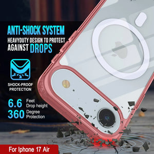 Punkcase iPhone 17 Air Magnetic Wireless Charging Case [ClearMag Series][Red]