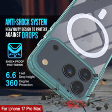 Load image into Gallery viewer, Punkcase iPhone 17 Pro Max Magnetic Wireless Charging Case [ClearMag Series][Teal]
