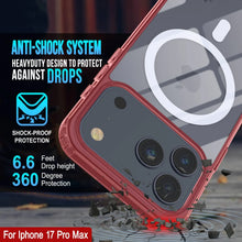 Load image into Gallery viewer, Punkcase iPhone 17 Pro Max Magnetic Wireless Charging Case [ClearMag Series][Red]

