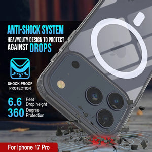 Punkcase iPhone 17 Pro Magnetic Wireless Charging Case [ClearMag Series][Silver]