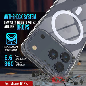 Punkcase iPhone 17 Pro Magnetic Wireless Charging Case [ClearMag Series][Clear]
