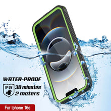 Load image into Gallery viewer, iPhone 16e  Waterproof Case, Punkcase [Extreme Mag Series] Armor Cover W/ Built In Screen Protector [Green]
