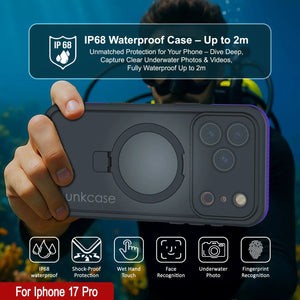 iPhone 17 pro Waterproof Case [Kickstud 2.0 Series] Protective IP68 Cover W/Screen Protector & Kickstand [Purple]