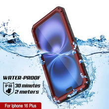 Load image into Gallery viewer, iPhone 16 Plus Metal Extreme 3.0 Series Aluminum Waterproof Case IP68 W/Buillt in Screen Protector &amp; Kickstand [Red]
