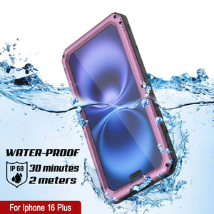 iPhone 16 Plus Metal Extreme 3.0 Series Aluminum Waterproof Case IP68 W/Buillt in Screen Protector & Kickstand [Pink]