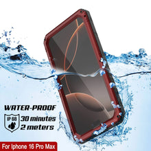 Load image into Gallery viewer, iPhone 16 Pro Max Metal Extreme 3.0 Series Aluminum Waterproof Case IP68 W/Buillt in Screen Protector &amp; Kickstand [Red]
