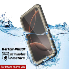 Load image into Gallery viewer, iPhone 16 Pro Max Metal Extreme 3.0 Series Aluminum Waterproof Case IP68 W/Buillt in Screen Protector &amp; Kickstand [Gold]

