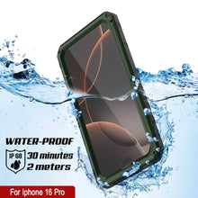 Load image into Gallery viewer, iPhone 16 Pro Metal Extreme 3.0 Series Aluminum Waterproof Case IP68 W/Buillt in Screen Protector &amp; Kickstand [Dark Green]
