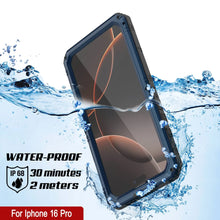 Load image into Gallery viewer, iPhone 16 Pro Metal Extreme 3.0 Series Aluminum Waterproof Case IP68 W/Buillt in Screen Protector &amp; Kickstand [Blue]
