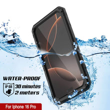 Load image into Gallery viewer, iPhone 16 Pro Metal Extreme 3.0 Series Aluminum Waterproof Case IP68 W/Buillt in Screen Protector &amp; Kickstand [Black]
