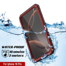 Load image into Gallery viewer, iPhone 16 Pro Metal Extreme 3.0 Series Aluminum Waterproof Case IP68 W/Buillt in Screen Protector &amp; Kickstand [Red]
