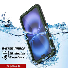 Load image into Gallery viewer, iPhone 16 Metal Extreme 3.0 Series Aluminum Waterproof Case IP68 W/Buillt in Screen Protector &amp; Kickstand [Dark Green]
