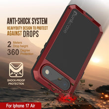 Load image into Gallery viewer, iPhone 17 Air Metal Case, Heavy Duty Military Grade Armor Cover [shock proof] Full Body Hard [Red]
