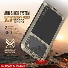 Load image into Gallery viewer, iPhone 17 Pro Max Metal Case, Heavy Duty Military Grade Armor Cover [shock proof] Full Body Hard [Gold]
