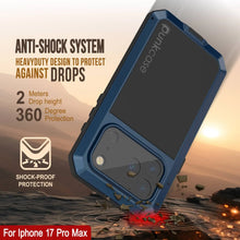 Load image into Gallery viewer, iPhone 17 Pro Max Metal Case, Heavy Duty Military Grade Armor Cover [shock proof] Full Body Hard [Blue]
