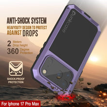 Load image into Gallery viewer, iPhone 17 Pro Max Metal Case, Heavy Duty Military Grade Armor Cover [shock proof] Full Body Hard [Purple]
