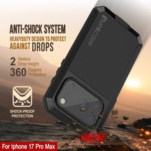 Load image into Gallery viewer, iPhone 17 Pro Max Metal Case, Heavy Duty Military Grade Armor Cover [shock proof] Full Body Hard [Black]
