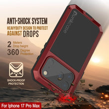 Load image into Gallery viewer, iPhone 17 Pro Max Metal Case, Heavy Duty Military Grade Armor Cover [shock proof] Full Body Hard [Red]
