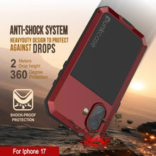 Load image into Gallery viewer, iPhone 17 Metal Case, Heavy Duty Military Grade Armor Cover [shock proof] Full Body Hard [Red]
