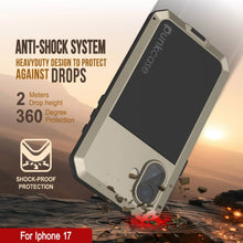 Load image into Gallery viewer, iPhone 17 Metal Case, Heavy Duty Military Grade Armor Cover [shock proof] Full Body Hard [Gold]
