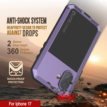 Load image into Gallery viewer, iPhone 17 Metal Case, Heavy Duty Military Grade Armor Cover [shock proof] Full Body Hard [Purple]
