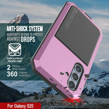 Load image into Gallery viewer, Galaxy S25 Metal Case, Heavy Duty Military Grade Armor Cover [shock proof] Full Body Hard [Pink]
