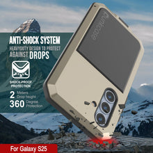 Load image into Gallery viewer, Galaxy S25 Metal Case, Heavy Duty Military Grade Armor Cover [shock proof] Full Body Hard [Gold]
