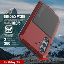 Load image into Gallery viewer, Galaxy S25 Metal Case, Heavy Duty Military Grade Armor Cover [shock proof] Full Body Hard [Red]
