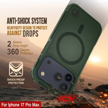 Load image into Gallery viewer, PunkCase iPhone 17 Pro Max Case, [Spartan 2.0 Series] Clear Rugged Heavy Duty Cover W/Built in Screen Protector [dark green]
