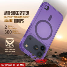 Load image into Gallery viewer, PunkCase iPhone 17 Pro Max Case, [Spartan 2.0 Series] Clear Rugged Heavy Duty Cover W/Built in Screen Protector [purple]
