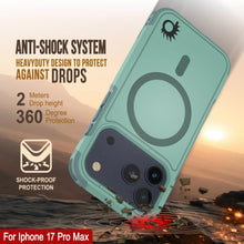 Load image into Gallery viewer, PunkCase iPhone 17 Pro Max Case, [Spartan 2.0 Series] Clear Rugged Heavy Duty Cover W/Built in Screen Protector [teal]
