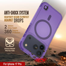 Load image into Gallery viewer, PunkCase iPhone 17 Pro Case, [Spartan 2.0 Series] Clear Rugged Heavy Duty Cover W/Built in Screen Protector [purple]
