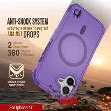 Load image into Gallery viewer, PunkCase iPhone 17 Case, [Spartan 2.0 Series] Clear Rugged Heavy Duty Cover W/Built in Screen Protector [purple]
