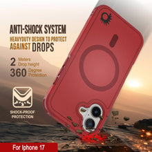 Load image into Gallery viewer, PunkCase iPhone 17 Case, [Spartan 2.0 Series] Clear Rugged Heavy Duty Cover W/Built in Screen Protector [red]
