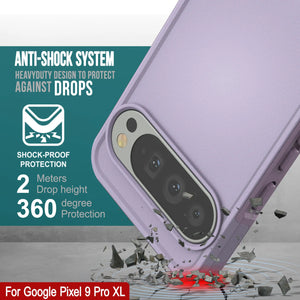 PunkCase Google Pixel 9 Pro XL Case, [Spartan 2.0 Series] Clear Rugged Heavy Duty Cover W/Built in Screen Protector [Lilac]