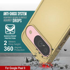 PunkCase Google Pixel 9 Case, [Spartan 2.0 Series] Clear Rugged Heavy Duty Cover W/Built in Screen Protector [Yellow]