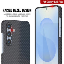 Load image into Gallery viewer, Punkcase Galaxy S25 Plus Carbon Fiber Case [AramidShield Series] Ultra Slim &amp; Light Kevlar [Black]
