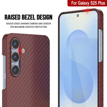 Load image into Gallery viewer, Punkcase Galaxy S25 Plus Carbon Fiber Case [AramidShield Series] Ultra Slim &amp; Light Kevlar [Red]
