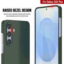 Load image into Gallery viewer, Punkcase Galaxy S25 Plus Carbon Fiber Case [AramidShield Series] Ultra Slim &amp; Light Kevlar [Green]
