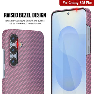 Punkcase Galaxy S25 Plus Carbon Fiber Case [AramidShield Series] Ultra Slim & Light Kevlar [Pink]