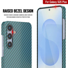 Load image into Gallery viewer, Punkcase Galaxy S25 Plus Carbon Fiber Case [AramidShield Series] Ultra Slim &amp; Light Kevlar [Teal]
