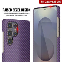 Load image into Gallery viewer, Punkcase Galaxy S25 Ultra Carbon Fiber Case [AramidShield Series] Ultra Slim &amp; Light Kevlar [Purple]
