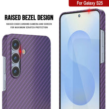 Load image into Gallery viewer, Punkcase Galaxy S25 Carbon Fiber Case [AramidShield Series] Ultra Slim &amp; Light Kevlar [Purple]
