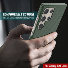 Load image into Gallery viewer, Galaxy S24 Ultra Case, Punkcase CarbonShield, Heavy Duty &amp; Ultra Thin Cover [shockproof][non slip] [Dark Green]
