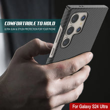 Load image into Gallery viewer, Galaxy S24 Ultra Case, Punkcase CarbonShield, Heavy Duty &amp; Ultra Thin Cover [shockproof][non slip] [Black]
